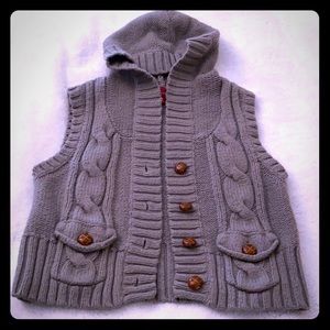 Grey hooded sweater vest